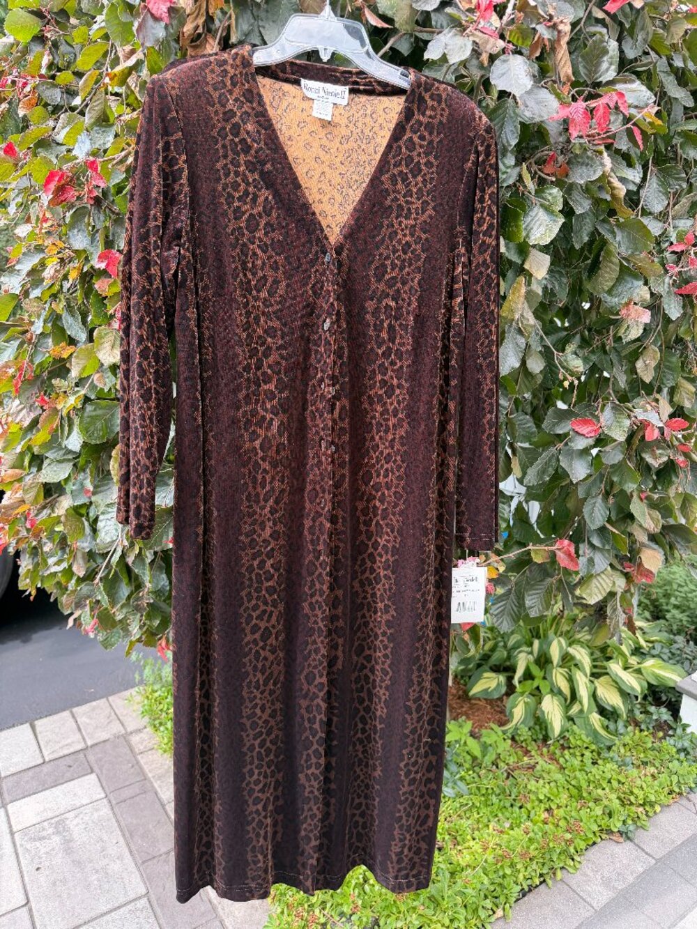 🐆 NWT Ronni Nicole II by Ouida Leopard Print Long Duster/Cardigan – 16W